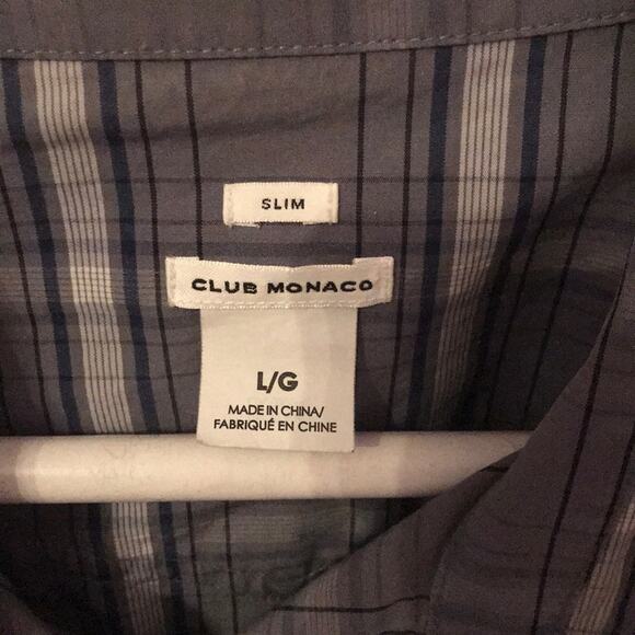 Club Monaco Plaid Button Down Men's size Large - Picture 3 of 5